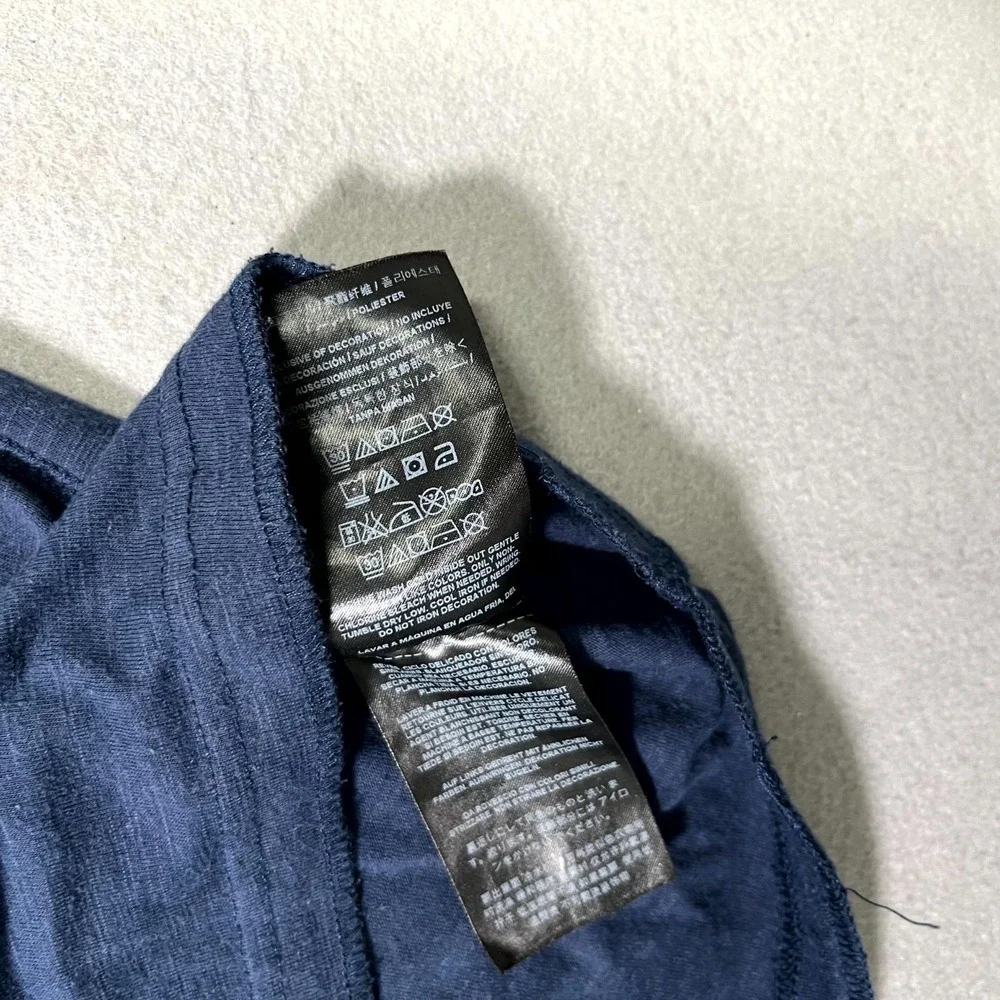 Guess Los Angeles T Shirt Mens Small Blue Graphic Print Short Sleeve V Neck - Picture 6 of 7